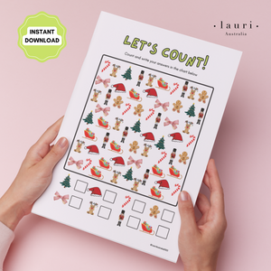 Christmas Counting Activity Sheet for Kids DIY Advent Calendar - Digital Download Only (print at home)