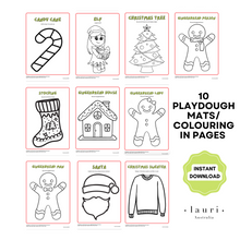 Load image into Gallery viewer, Christmas Colouring in/ Playdough Mats Activity for Kids DIY Advent Calendar - Digital Download Only (print at home)

