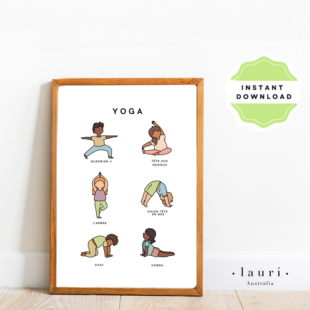 French Yoga Poster Lauri Australia - DIGITAL DOWNLOAD Printable