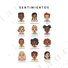 Load image into Gallery viewer, Spanish Feelings Poster - Cartel de sentimientos para Child&#39;s Calming Corner DESCARGA DIGITAL Imprimir

