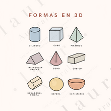 Load image into Gallery viewer, Spanish Boho 3D Shapes Poster - Póster de formas 3D Boho para guardería y aula infantil DESCARGA DIGITAL

