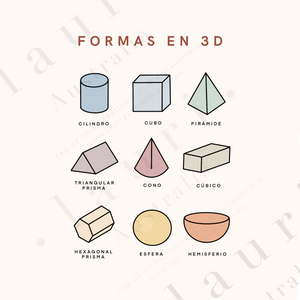 Spanish Boho 3D Shapes Poster - Póster de formas 3D Boho para guardería y aula infantil DESCARGA DIGITAL
