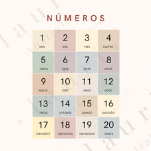 Load image into Gallery viewer, Spanish Boho Numbers Counting Poster - Póster de números boho para guardería y salón de clases DESCARGA DIGITAL
