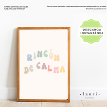 Load image into Gallery viewer, Spanish Boho &quot;Calming Corner&quot; Poster - Póster del Rincón de Calma Boho para Niños - Descarga Digital del Rincón de Calma - Boho Sutil
