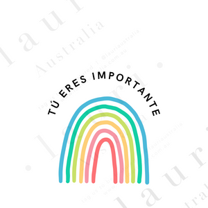 Spanish Rainbow "You are Important" Poster - Póster español "Arcoíris "Eres importante" para el Rincón de Calma de los Niños - Autorregulación DESCARGA DIGITAL - Brillante