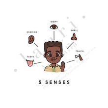 Load image into Gallery viewer, This is a digital download educational poster showing the 5 senses for children and toddlers to learn. This education print is perfect for Montessori inspired homeschool classrooms, playrooms and childrens toddler nurseries or bedrooms too. The 5 Senses Poster for Children, Educational Digital Download, Printable wall art, Montessori Homeschool Learning Materials, Boho Decor

