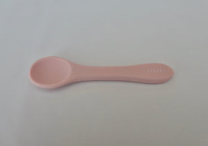 Silicone baby spoon , natural soft colour, blush pink, Lauri Australia