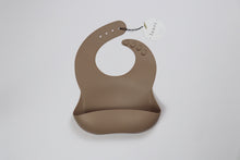 Load image into Gallery viewer, Silicone Baby Bib with pouch, BPA free, non-toxic, earthy natural colours and tones, cream, nude colour
