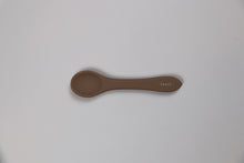 Load image into Gallery viewer, Soft silicone baby spoon, taupe, terracotta, blush pink, soft natural colours, BPA free, Lauri Australia 
