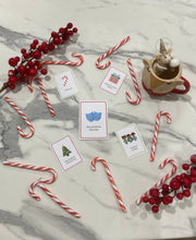 Load image into Gallery viewer, Print at home charades cards Christmas theme for kids, to use in DIY advent calendar

