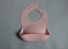 Load image into Gallery viewer, Soft Silicone Baby Bib with pouch, earthy tone, natural colour, blush pink, Lauri Australia
