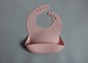 Soft Silicone Baby Bib with pouch, earthy tone, natural colour, blush pink, Lauri Australia