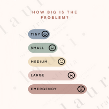 Load image into Gallery viewer, This is a digital download educational poster asking how big is the problem for children and toddlers to learn. This education print is perfect for Montessori inspired homeschool classrooms, playrooms and childrens toddler nurseries or bedrooms too. Size of the problem Poster for Children, Educational Digital Download, Printable wall art, Montessori Homeschool Learning Materials, Boho Decor
