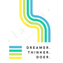 Load image into Gallery viewer, This is a digital download poster of a bright blue green inspirational art with the phrase Dreamer Thinker Doer which is perfect for Montessori inspired homeschool classrooms, playrooms and childrens toddler nurseries or bedrooms too. At Lauri Australia we offer a huge range of educational posters and wall art designs, featuring both boho muted tones and bright rainbow colours. We offer shapes posters, alphabet prints, animal alphabet vegan leather posters, positive affirmations for kids
